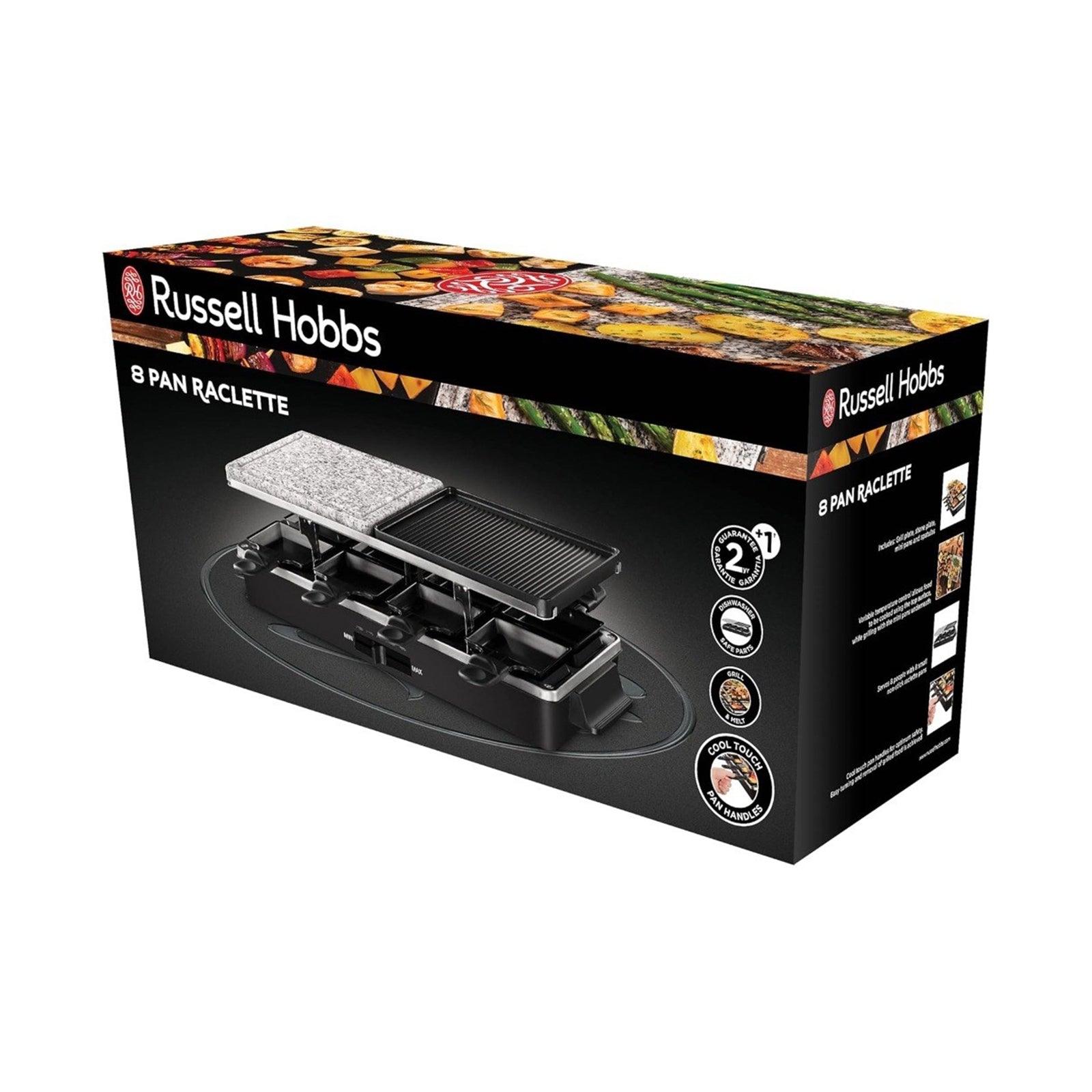 Russell Hobbs Raclette Non Stick 1400w 8 square Pans